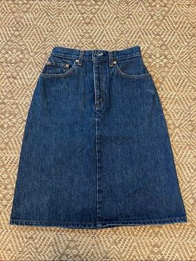 Levi's Dark Blue High-Waist Denim Skirt